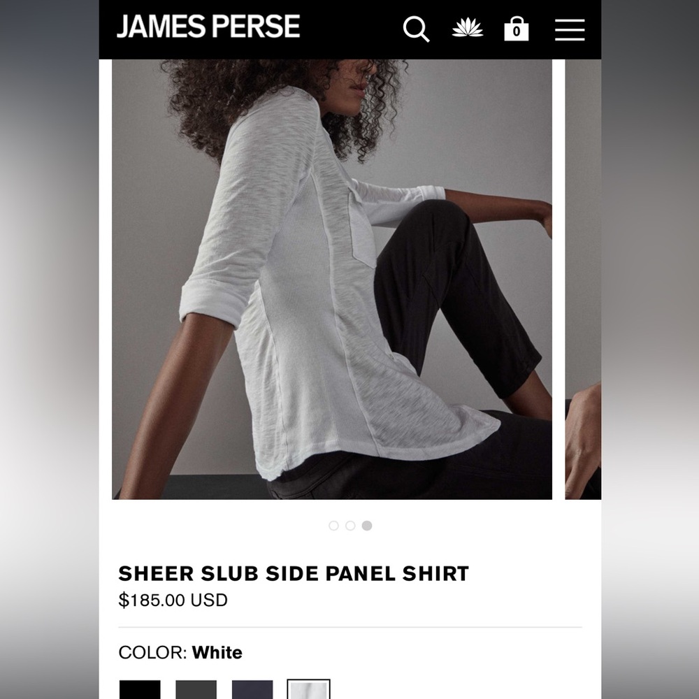 James Perse Cream Button-Down Shirt with Chest Pockets